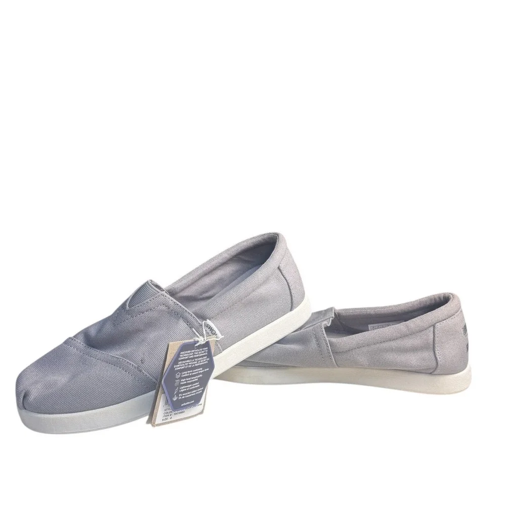 TOMS Men's Alpargata FWD Slip-On Shoes Ultimate Drizzle Grey Loafers Size 8 NWOB
